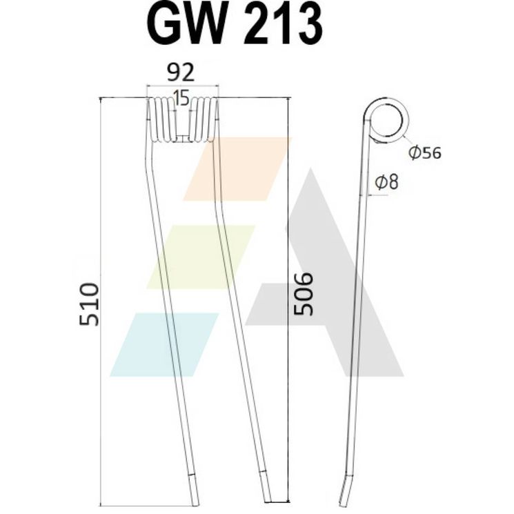 Dent d'andaineur, pour CASE IH, POTTINGER, 3173975RI, 00436141, 436022, 436028, pièce interchangeable