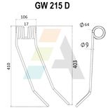 Peigne de herse double griffe 9mm, pour semoir LELY, 4 1004 020 D, pièce interchangeable