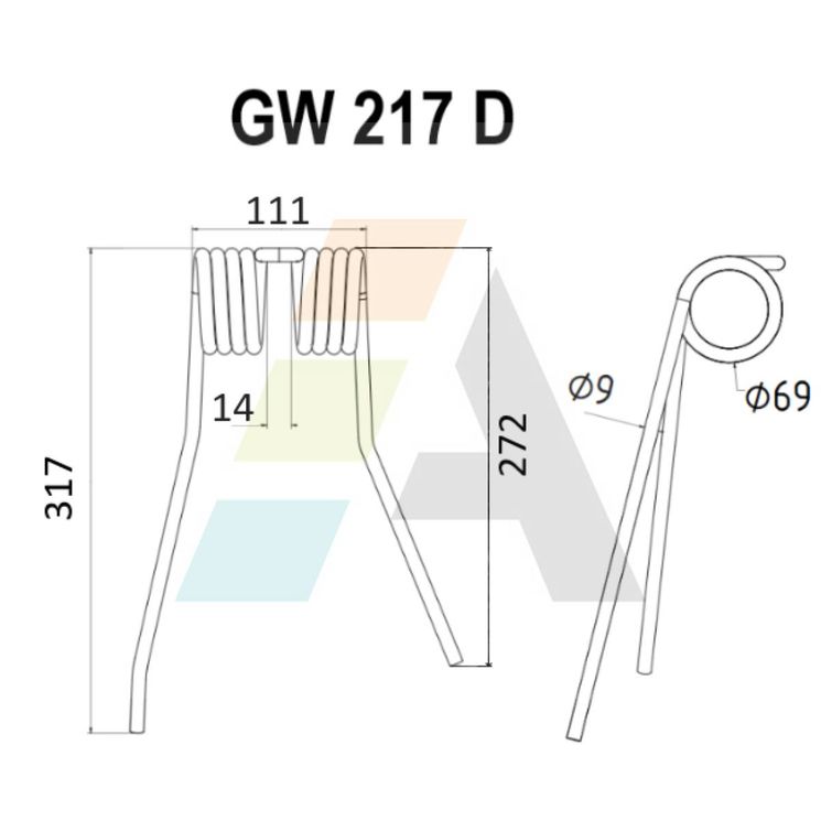 Dent double griffe pour faneuse FARENDLOSE, 511 042, pièce interchangeable