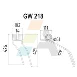 Dent de faneuse pour GIROBOIS, 6250364, pièce interchangeable