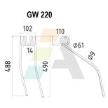 Dent de faneuse pour GIROBOIS, 6250366, 15152200, pièce interchangeable