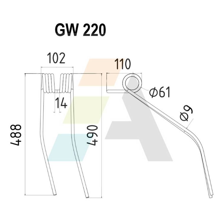 Dent de faneuse pour GIROBOIS, 6250366, 15152200, pièce interchangeable