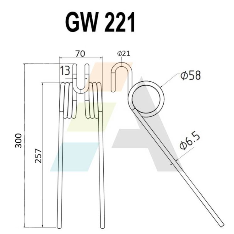 Peigne double griffe pour KUHN, 630 117 00, pièce interchangeable