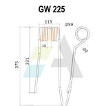 Dent de faneuse pour ZWEEGERS, PZ 225, pièce interchangeable