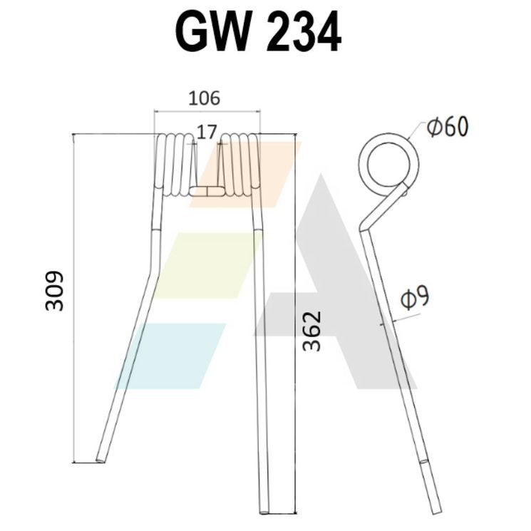 Dent de faneuse pour ZWEEGERS, PZ 221, Z3012200, 43904, pièce interchangeable