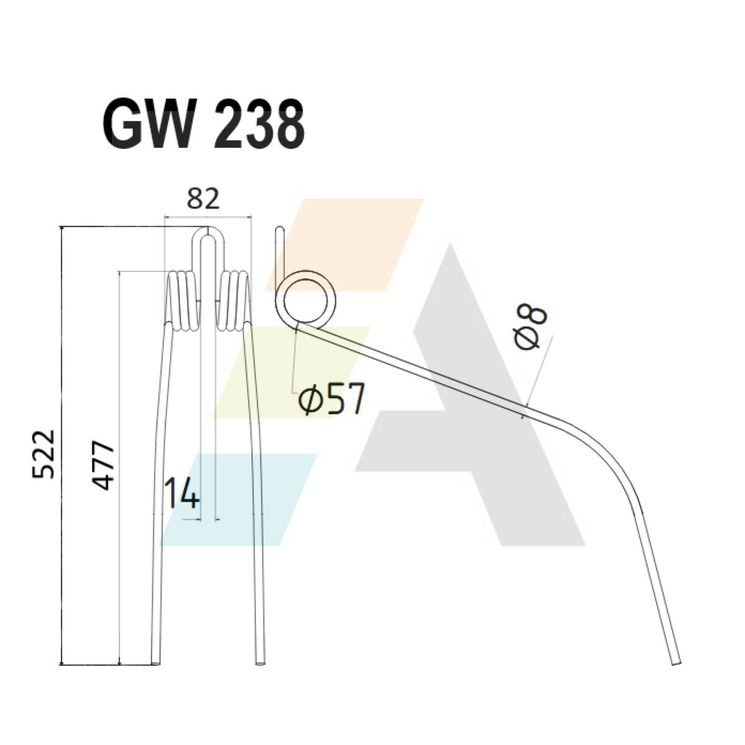 Dent d'andaineur pour CLAAS, 9020830, pièce interchangeable