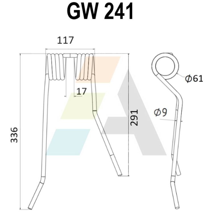 Dent de faneuse pour ZWEEGERS, PZ 191, PZ-191, pièce interchangeable