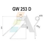 Dent de faneuse droite pour NIEMEYER, 600061, pièce interchangeable