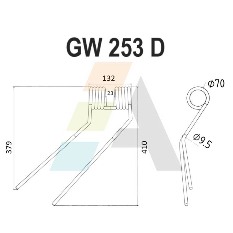 Dent de faneuse droite pour NIEMEYER, 600061, pièce interchangeable