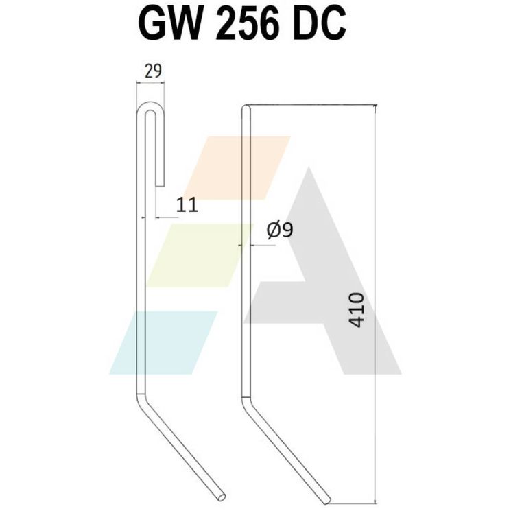 Peigne simple griffe 1312DC, flexi-doigt droit court, pour semoir Amazone