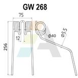 Dent double griffe pour faneuse FERABOLI, 1800001, pièce interchangeable