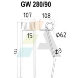 Dent de faneuse pour GALFRE, pièce interchangeable