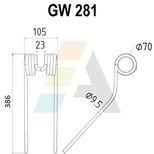 Dent de faneuse pour STOLL, 0673740, 0635240, pièce interchangeable