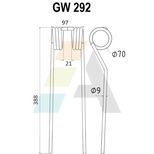 Dent de faneuse pour FELLA, 488072 - 150296, pièce interchangeable