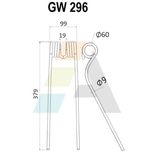 Dent de faneuse pour POTTINGER, 436140, pièce interchangeable