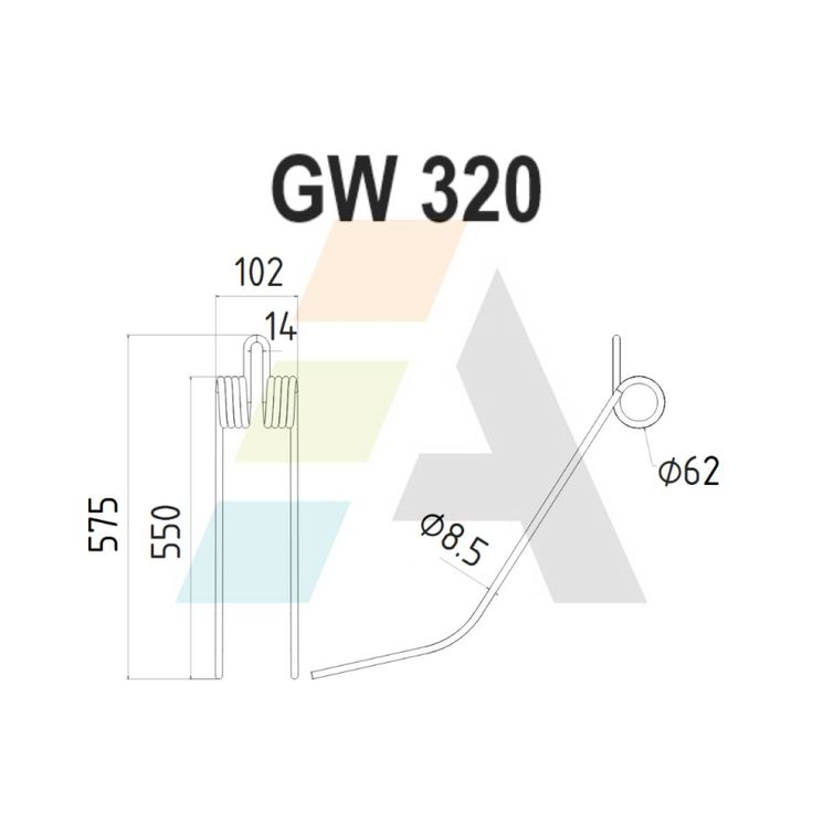 Dent d'andaineur, pour GALFREAG 280/320, pièce interchangeable