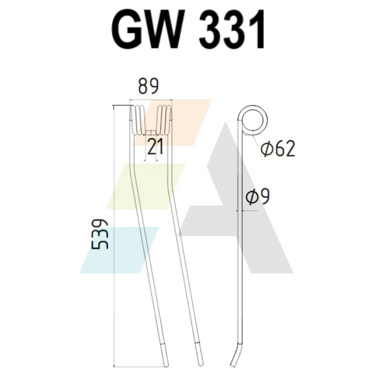 Dent d'andaineur, pour STOLL, 0606811, 2503-057X, 44061.10, pièce interchangeable