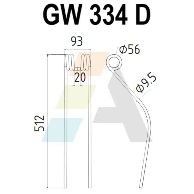 Dent d'andaineur, pour NIEMEYER, 6000340, pièce interchangeable