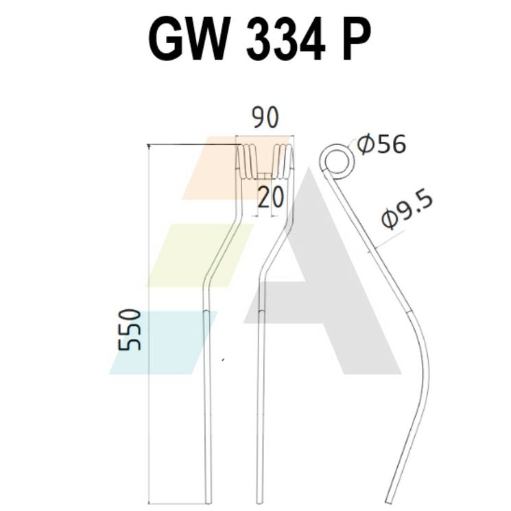 Dent d'andaineur, pour NIEMEYER 600030, pièce interchangeable