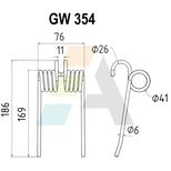 Dent double griffe pour faneuse MORRA, 145010, pièce interchangeable