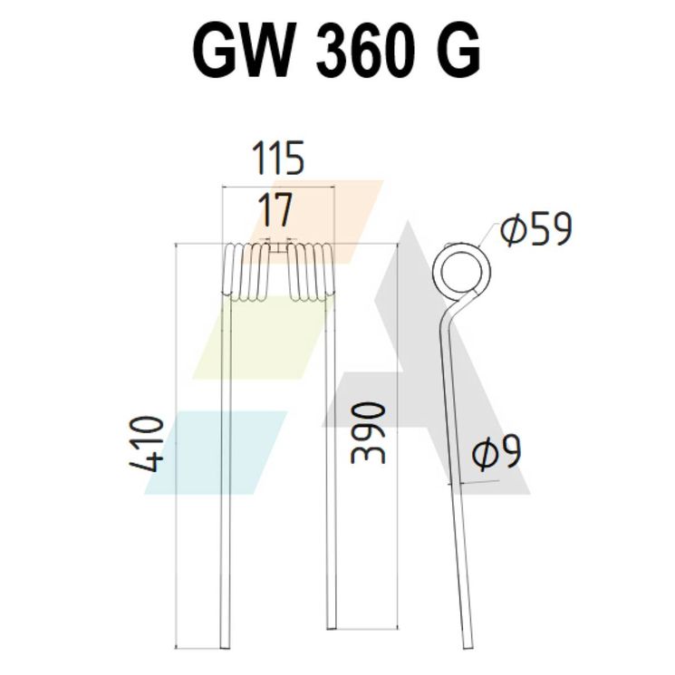 Dent de faneuse pour VICON, ZWEEGERS, 510.00.856, PZ-339, PZ-340, PZ-272, pièce interchangeable