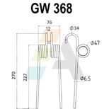 Dent double griffe pour faneuse LELY, 20115, pièce interchangeable