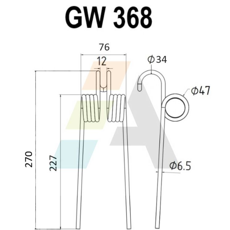 Dent double griffe pour faneuse LELY, 20115, pièce interchangeable