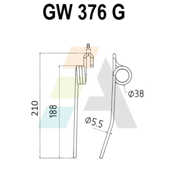 Dent de rabatteur pour moissonneuse-batteuse JOHN DEERE, 56958, Z56958, Z20478, Z569581, pièce interchangeable