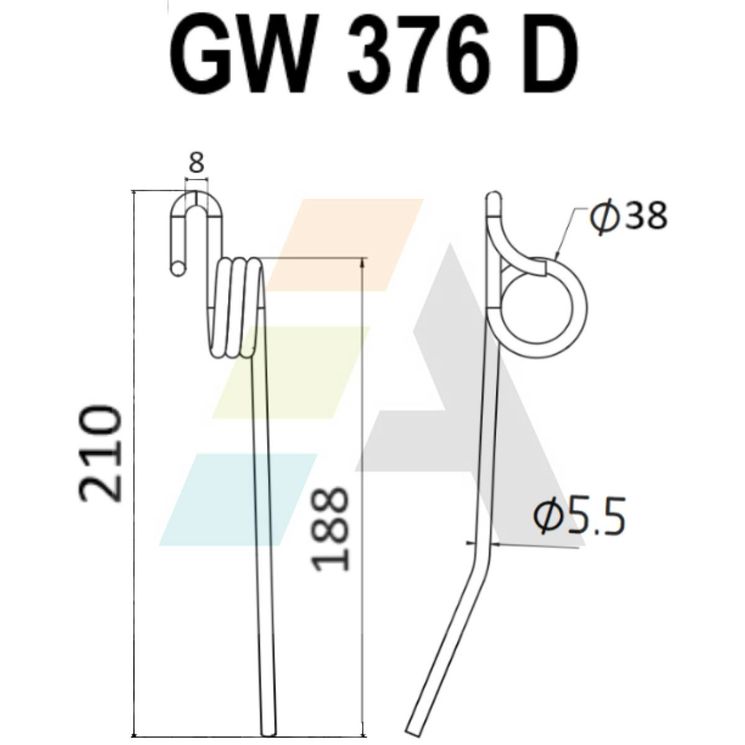 Dent de rabatteur pour moissonneuse-batteuse JOHN DEERE, 56957, Z56957, Z569571, pièce interchangeable