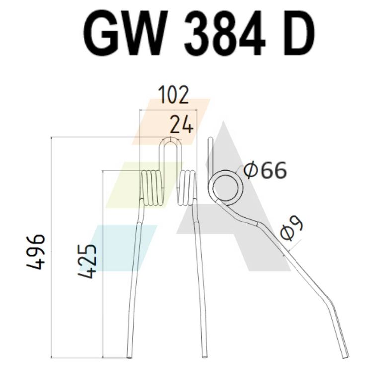 Dent double griffe pour faneuse LELY, 4 1080 1142 0, pièce interchangeable