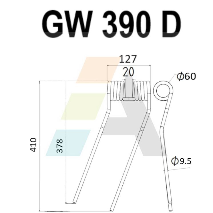 Dent de faneuse pour NIEMEYER 600056, pièce interchangeable