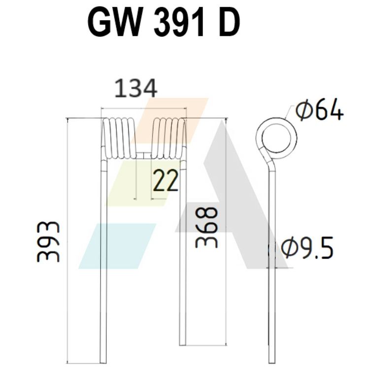 Dent de faneuse pour KRONE 153014.3, 153014.1, pièce interchangeable