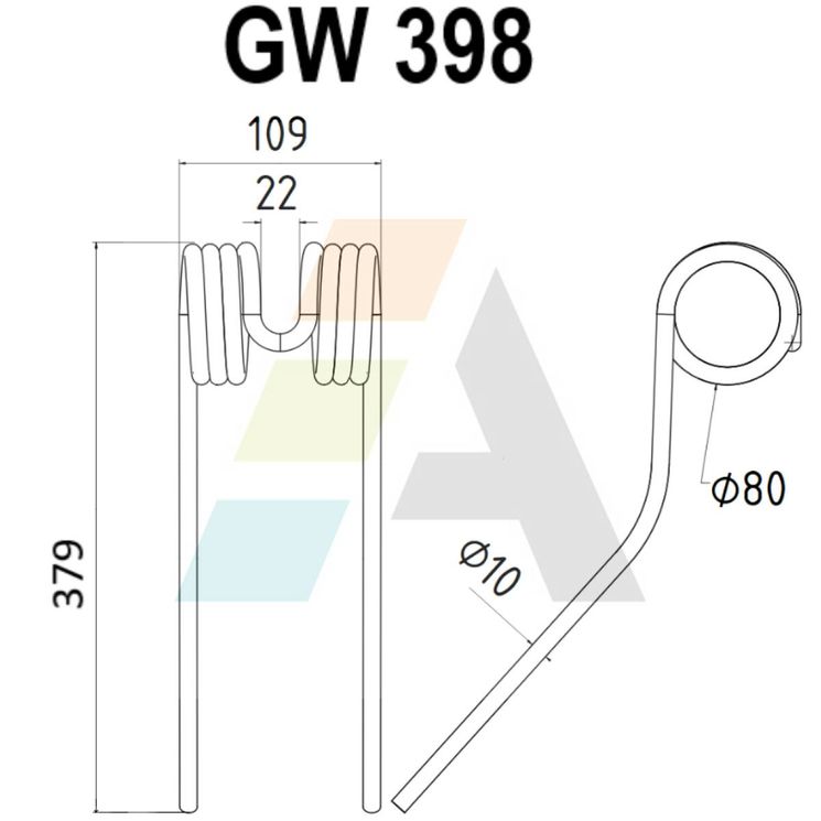 Dent de faneuse pour KVERNELAND, VF1660756494, pièce interchangeable