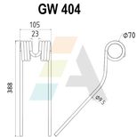 Dent de faneuse pour STOLL, 0673740, 0635240, pièce interchangeable