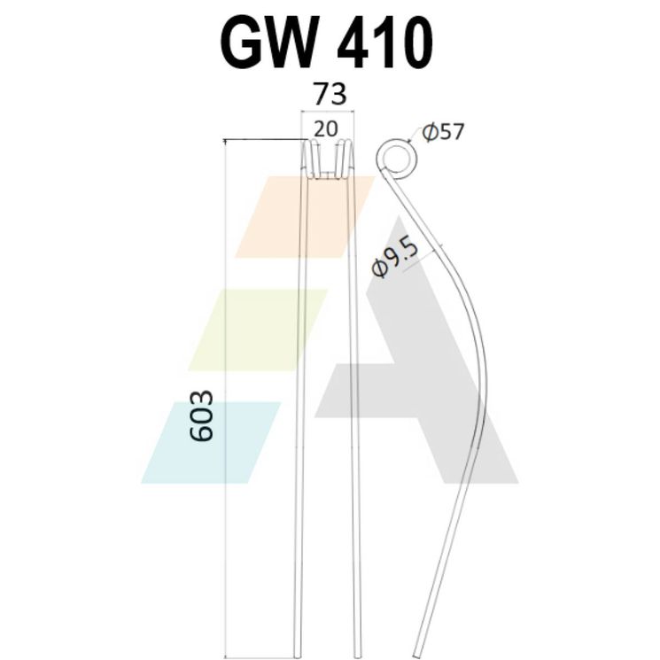 Dent d'andaineur, pour NIEMEYER 600041, pièce interchangeable