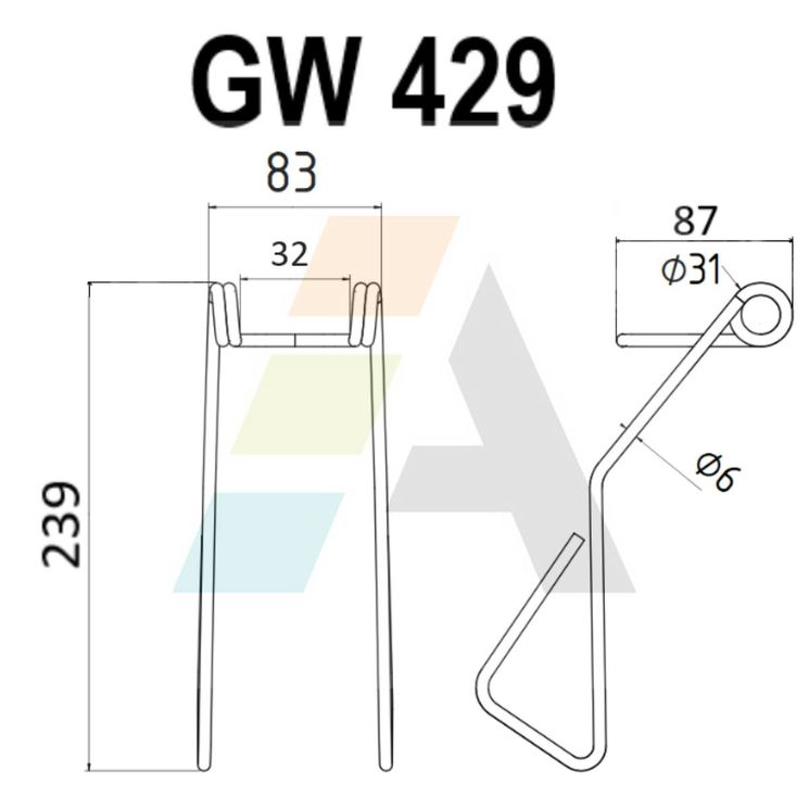 Peigne double griffe pour KUHN - NODET, N3501060 , pièce interchangeable