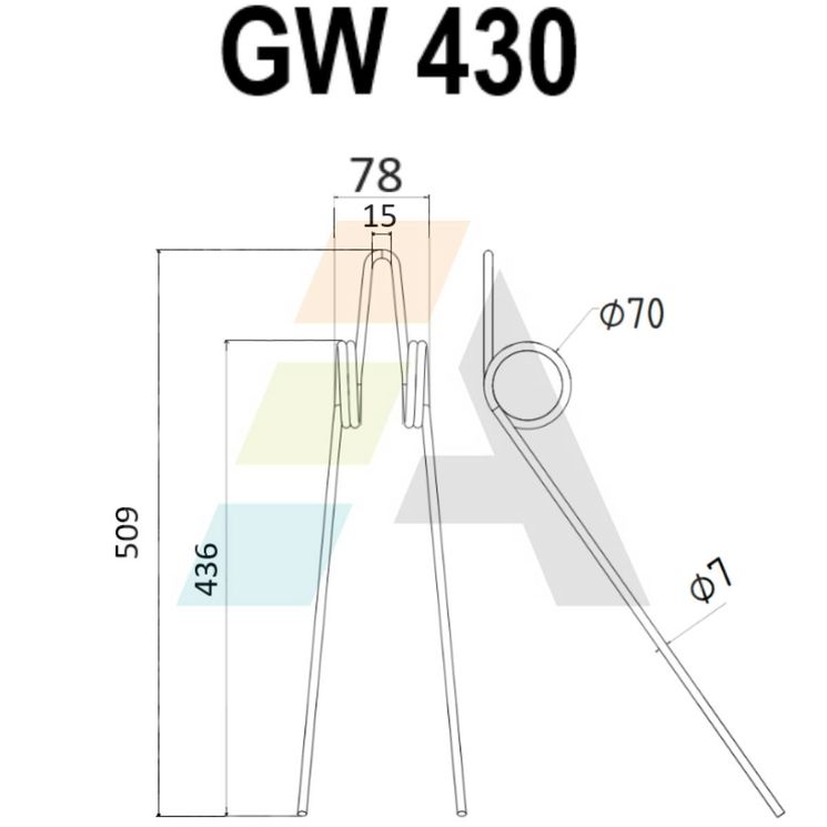 Peigne de herse double griffe 7mm, pour semoir VICON, 991.36209, 1005268817, pièce interchangeable