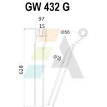 Dent d'andaineur, pour KRONE 265 065 0, 265013.0, 265065.0, 51919.01, pièce interchangeable