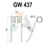 Dent pick-up 190 mm, fil 5 mm, pour presse à balles NEW HOLLAND, 86632007, pièce interchangeable