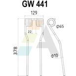 Dent de faneuse pour SIP, 154602406, pièce interchangeable