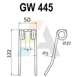 Dent pick-up 122mm, fil 5mm, pour presse à balles SHELBOURNE REYNOLDS, pièce interchangeable