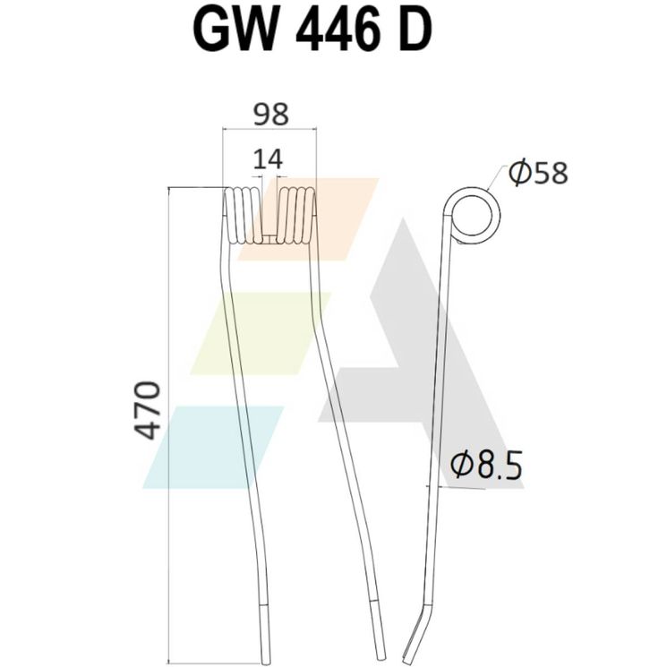 Peigne double griffe pour POTTINGER, 436 232, pièce interchangeable