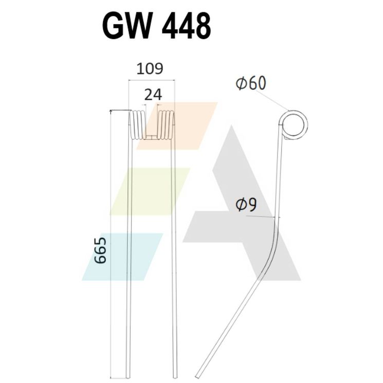 Dent double griffe pour faneuse EXKLUSIV, 2472.D051, pièce interchangeable