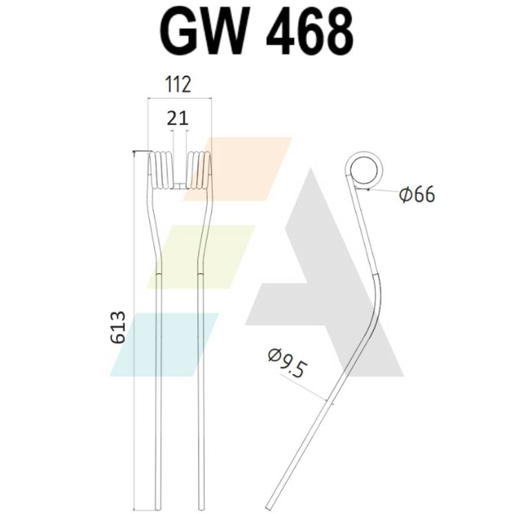 Dent d'andaineur, pour VOGEL-NOOT, V05703, pièce interchangeable