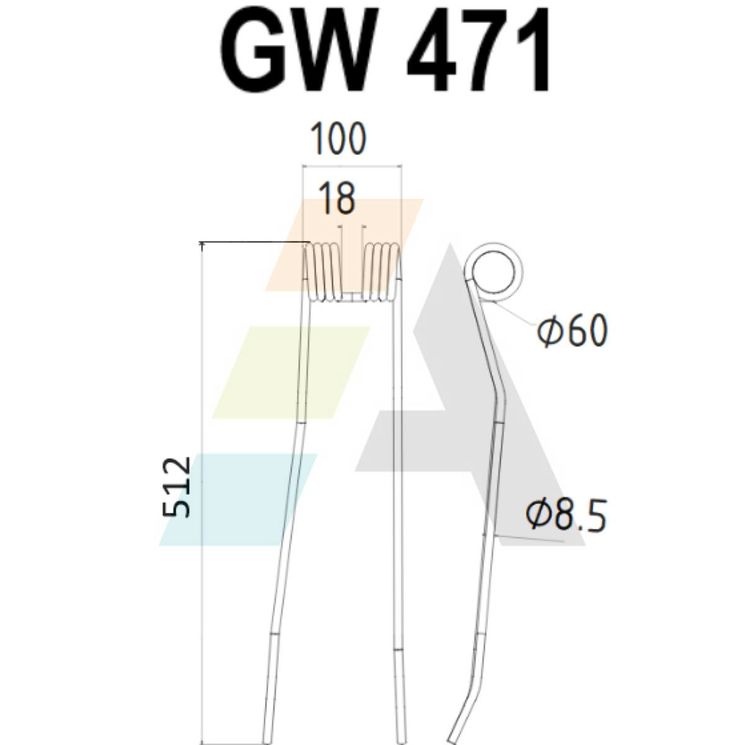 Dent d'andaineur, pour POTTINGER 00436142, 436.023, 0 436.142, 00 436.142, pièce interchangeable