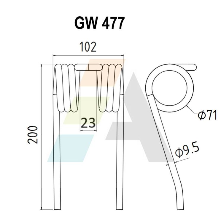 Dent double griffe pour faneuse FELLA, 131 047, 130 841, pièce interchangeable