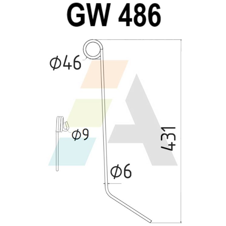 Peigne de herse simple griffe 6mm, pour HATZENBICHLER, OPICO, 931126, pièce interchangeable