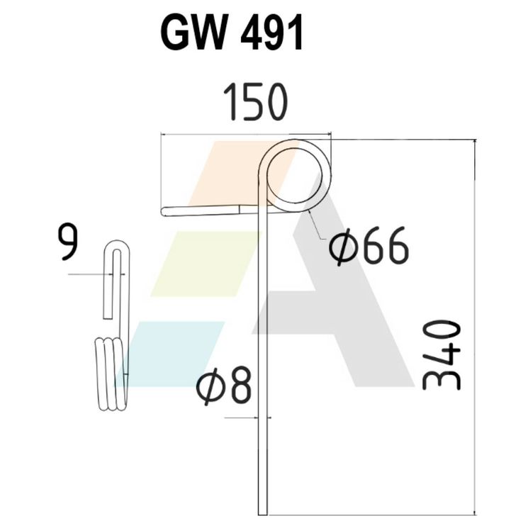 Peigne simple griffe angle 95°,  8mm, pour semoir Sulky, 909185, pièce interchangeable