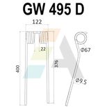 Dent de faneuse pour SIP, 154796000, 52795.10, pièce interchangeable