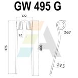 Dent de faneuse pour SIP, 154795902, 52794.10, pièce interchangeable